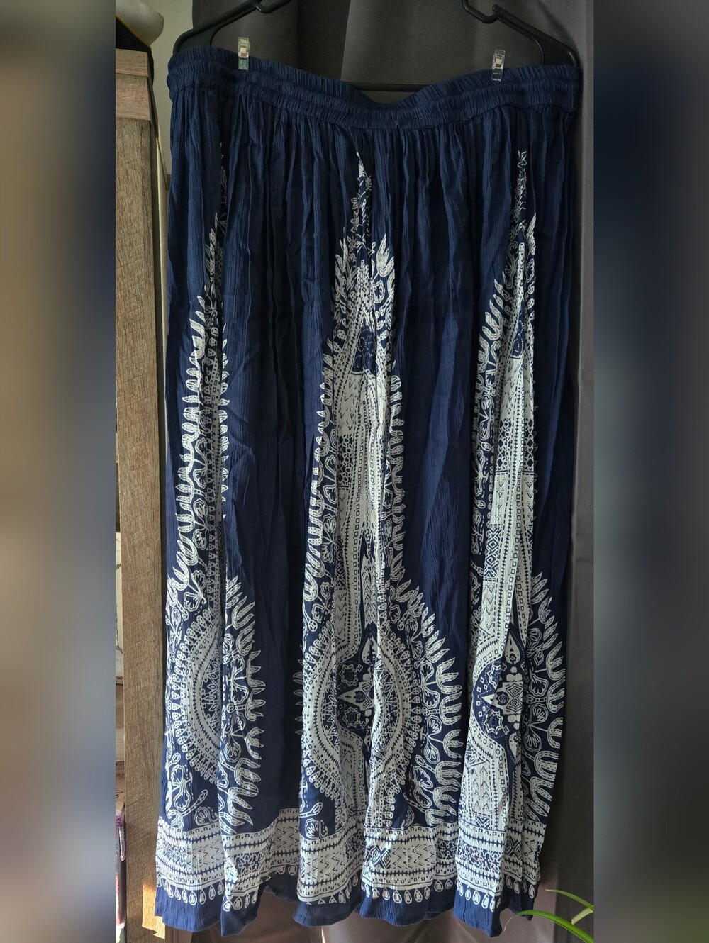 Philosophy Navy and White Printed Maxi Skirt
